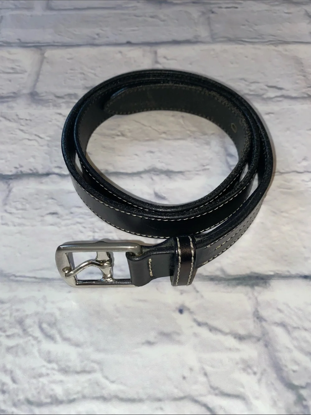Banana Republic Classic Black Leather Belt - Black Size M
